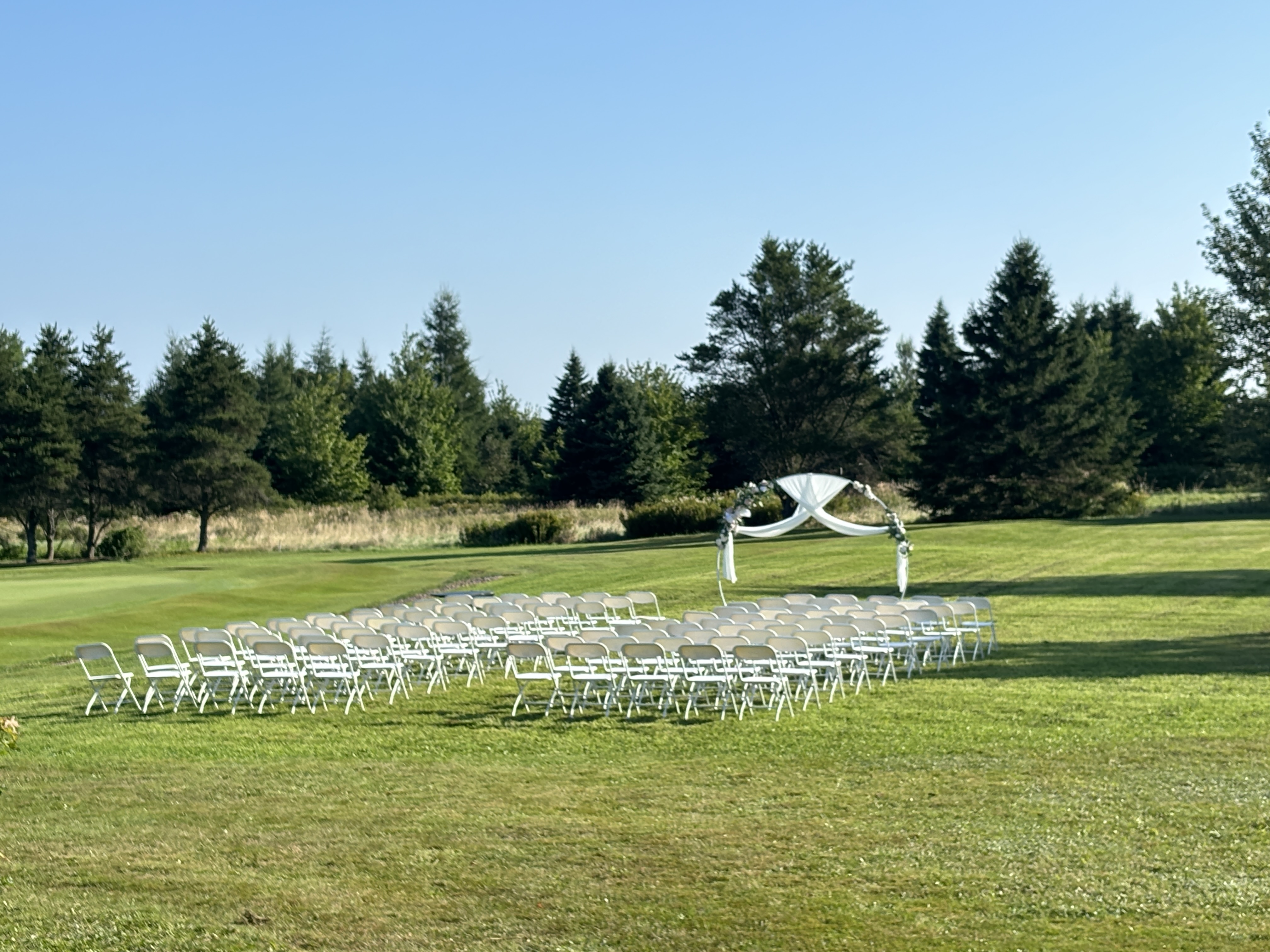 Open air wedding ceremony decoration